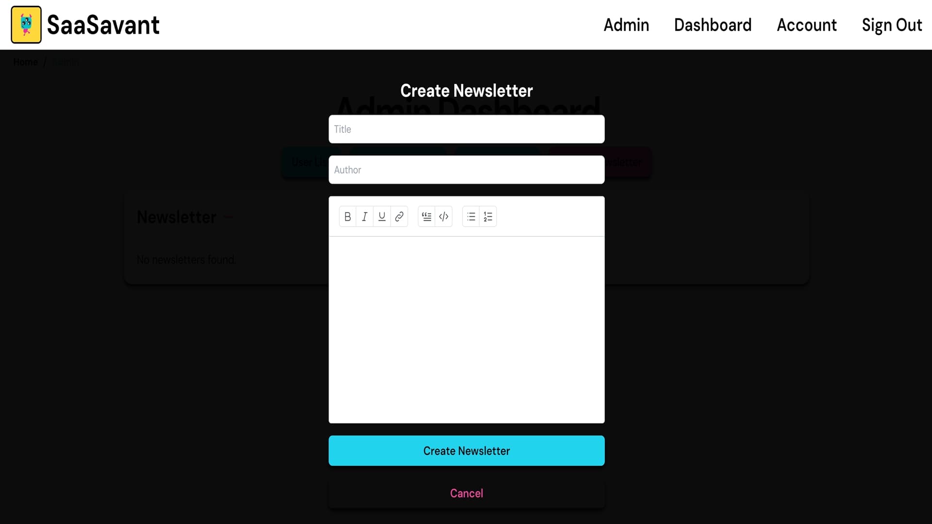 SaaSavant Newsletter Builder